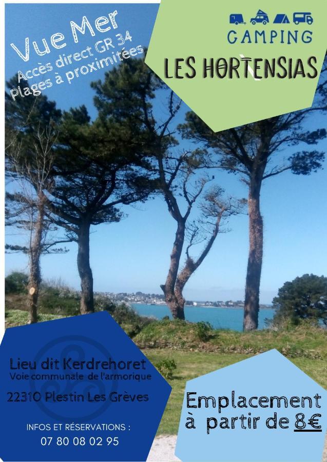 Les Hortensias Grande Tente Familiale Deux Chambres Et Sejour Vue Mer Sur Camping Nature Plestin-les-Grèves Exterior foto